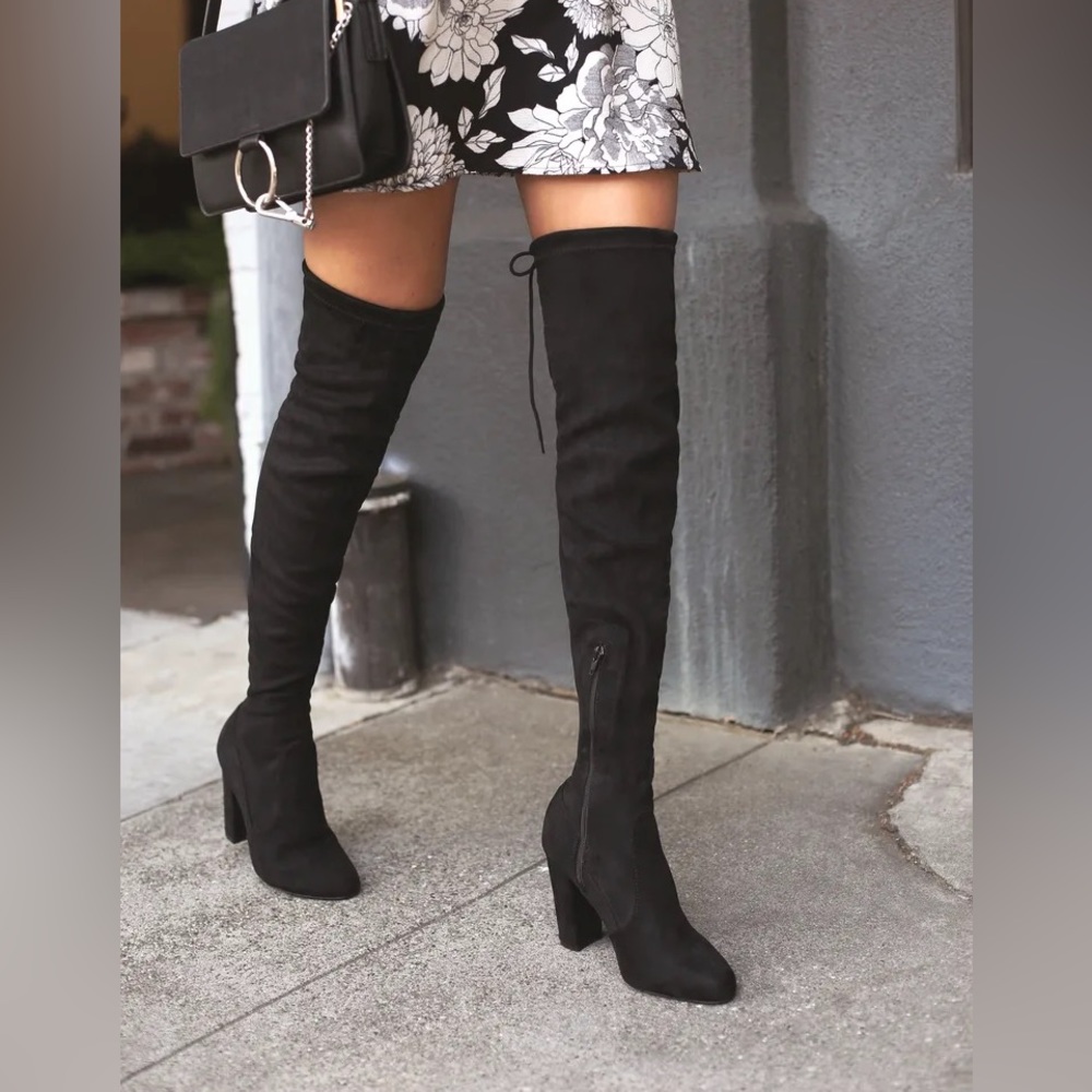 Faux Suede Over-the-Knee Boots